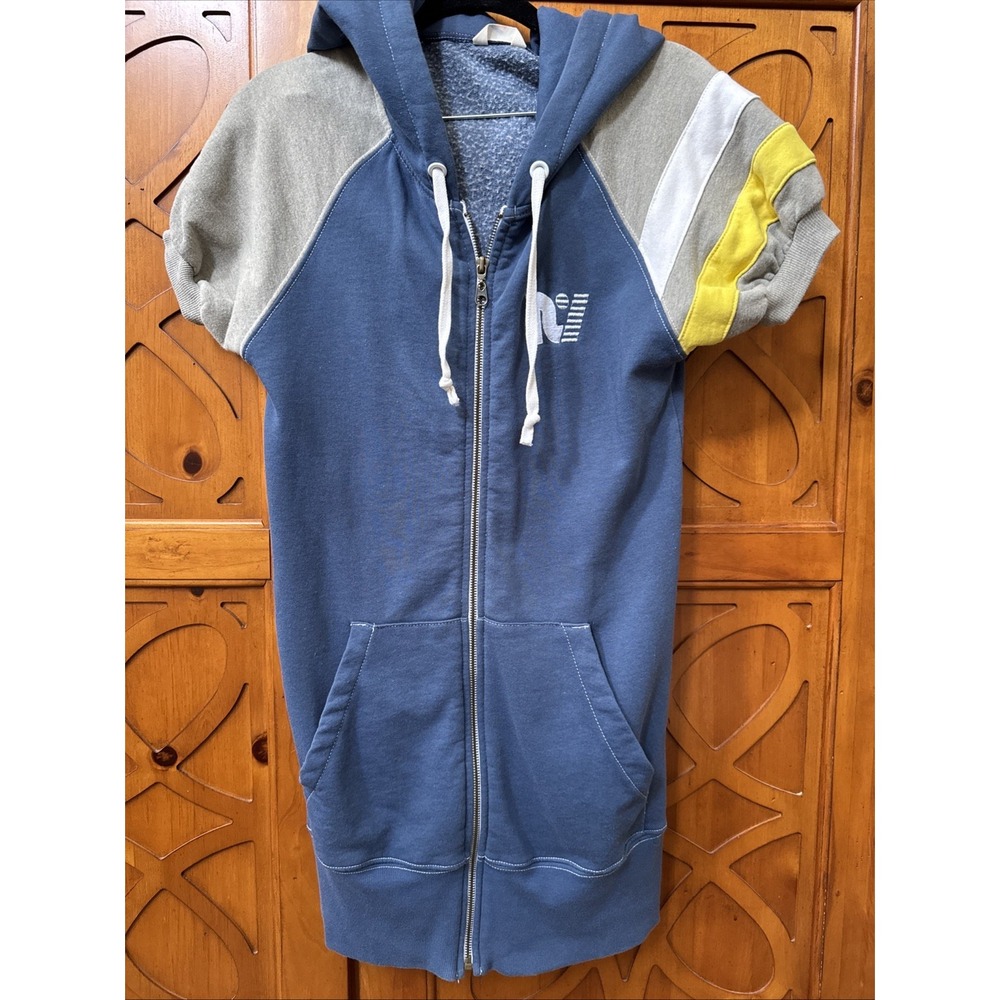 Rebel Yell Blue Full Zip Graphic Fleece S/S Sweatshirt Hoodie Size M